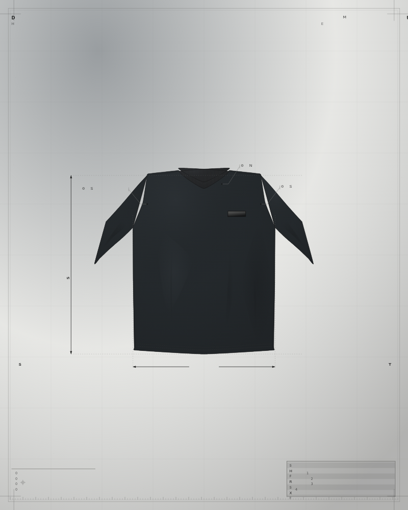 Heavyweight Tee 240 — gambar teknis datar