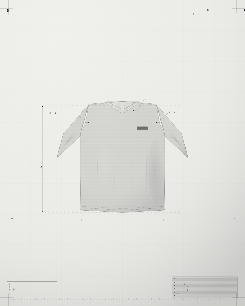 Heavyweight Tee 240 — gambar teknis datar