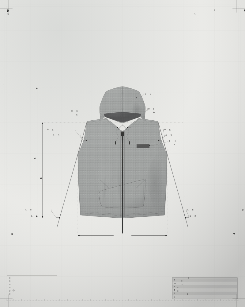 Monolith Full-Zip — gambar teknis datar