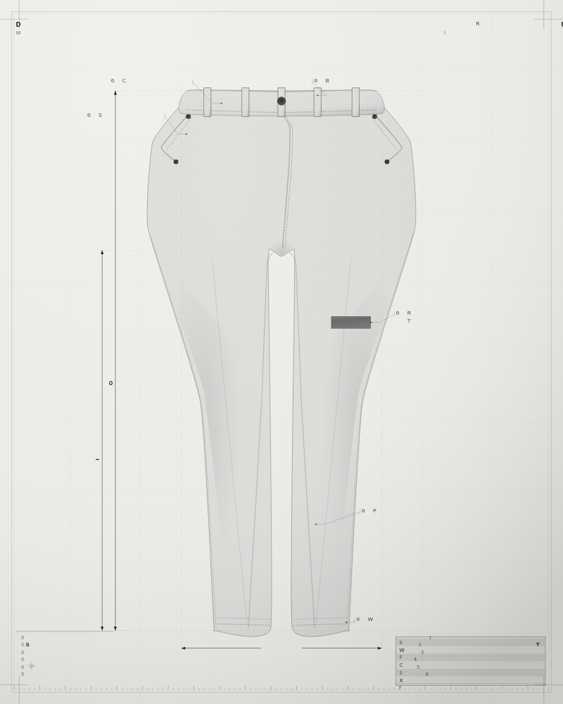 Raw Plaster — Wide Leg Trouser 14oz
